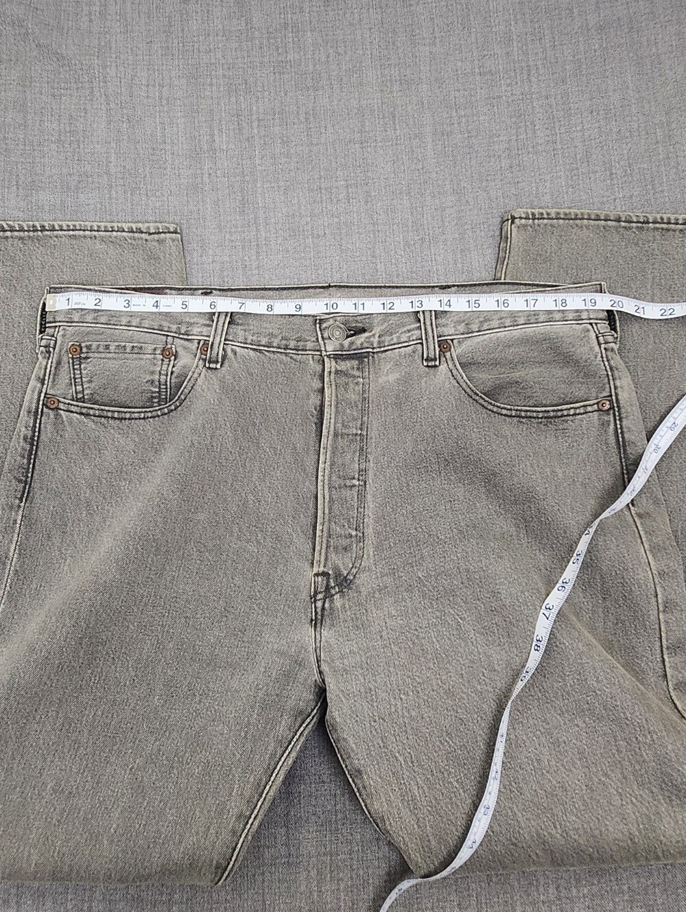 Levi's 501 Button Fly Grey Denim Jeans. 38 × 30 - Picture 7 of 11